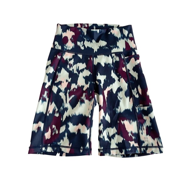 Sweaty Betty Super Sculpt 8" Biker Shorts Blue Flow Print Size XS NWT - Picture 6 of 8